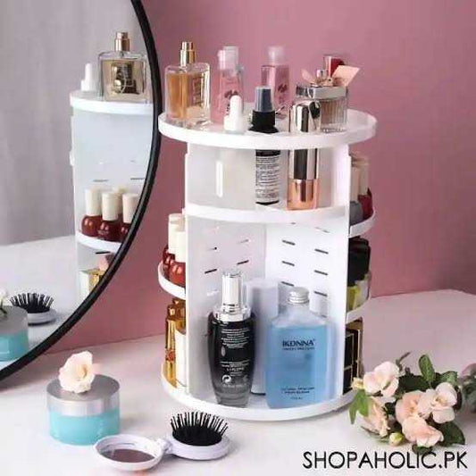 360 Rotating Makeup Organizer White