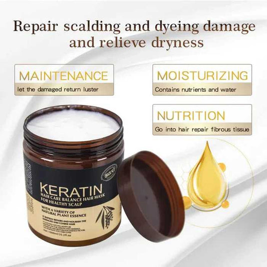 Keratin Hair Mask For Dry & Damaged Hair – Deep Repair Treatment For Smooth, Frizz-Free Shine