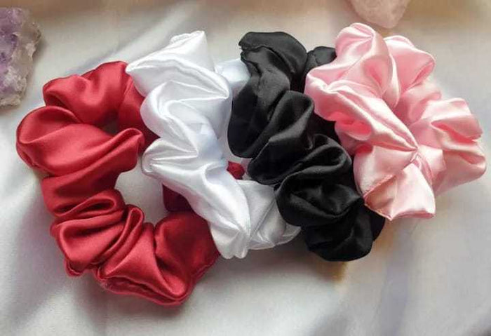 Premium Silk Scrunchies For Girls – Pack Of 4 Luxury Hair Ties For Frizz-Free Hair