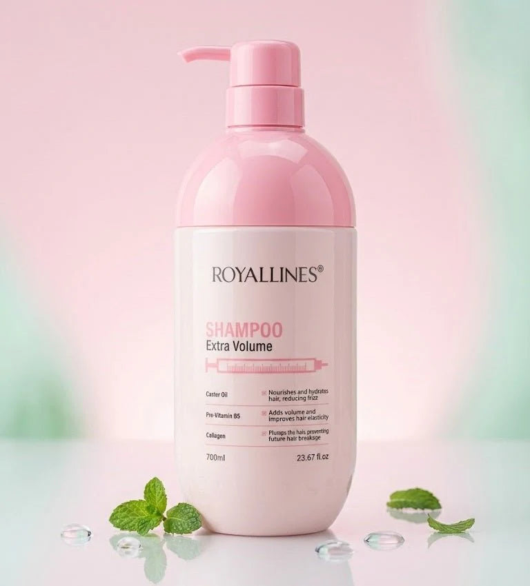 ROYAL LINES Extra Volume Shampoo (Castor Oil + Pro-Vitamin B5 + Collagen)